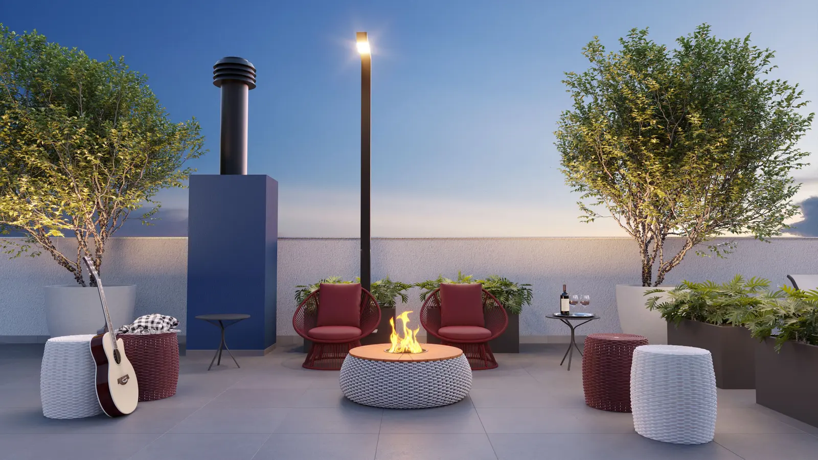 Fireplace 02 — estar com lareira para os dias frios