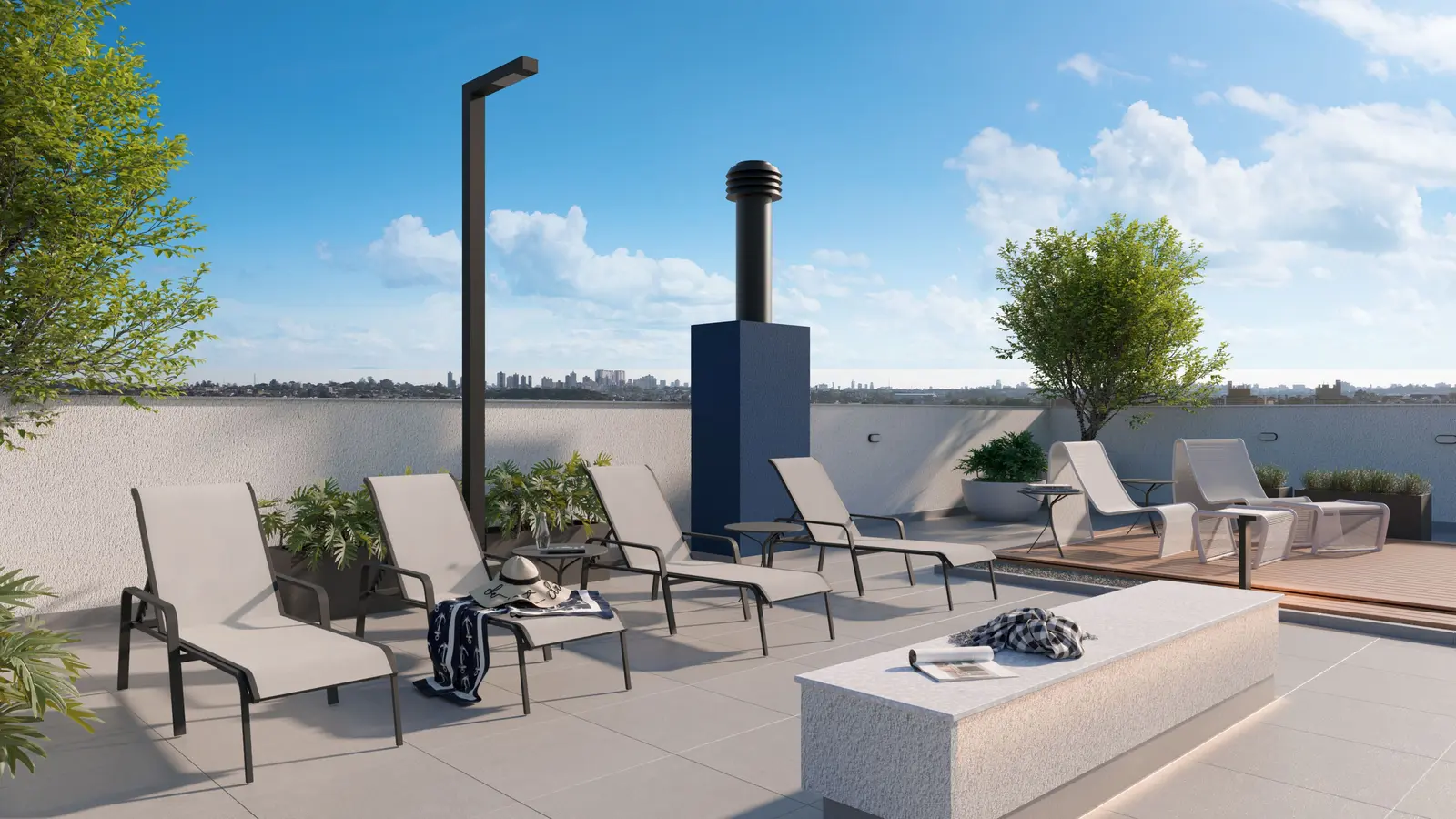 Solarium — sol e descanso no alto